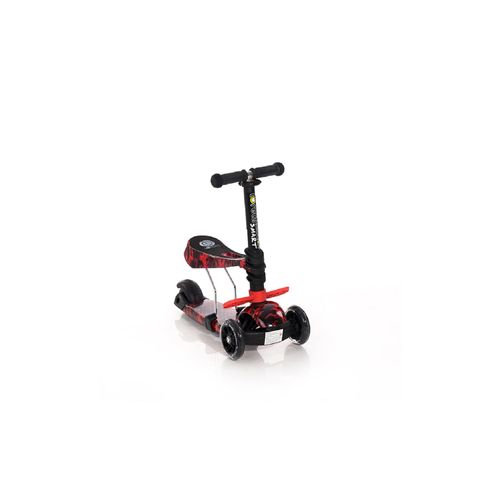 3800151977407 - Kinderroller Laufrad 2 in 1 Smart PU Räder leuchten klappbar verstellbar rot-schwarz