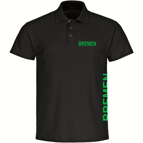 4068859165956 - multifanshop Poloshirt - Bremen - Brust & Seite - Druck grün - Polo