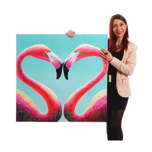 4057651057538 - Wandbild Flamingo 100% handgemaltes Ölgemälde Gemälde XL 90x90cm 4057651057538 - Wandbild Flamingo 100% handgemaltes Ölgemälde Gemälde XL 90x90cm