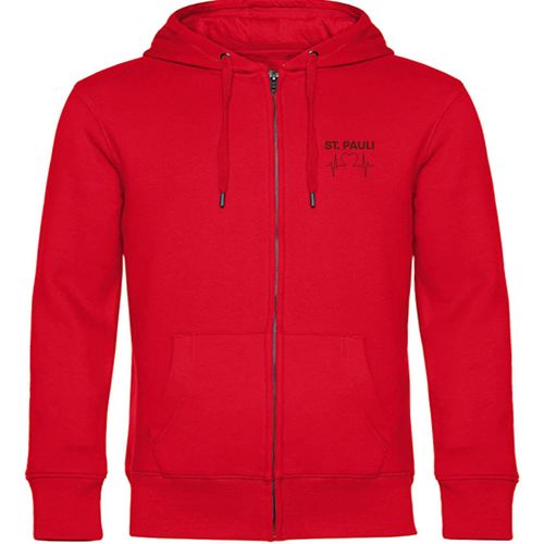 4068859193898 - multifanshop Kapuzen Sweatshirt Jacke - St Pauli - Herzschlag - Druck braun - Sweat 4068859193898 - multifanshop Kapuzen Sweatshirt Jacke - St Pauli - Herzschlag - Druck braun - Sweat