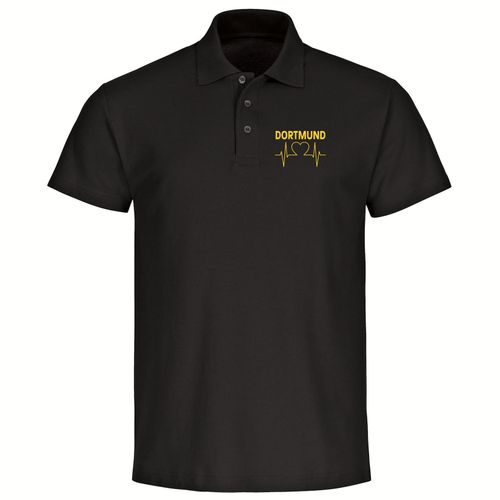 4068859187767 - multifanshop® Poloshirt - Dortmund - Herzschlag - Druck gelb - Polo 4068859187767 - multifanshop® Poloshirt - Dortmund - Herzschlag - Druck gelb - Polo
