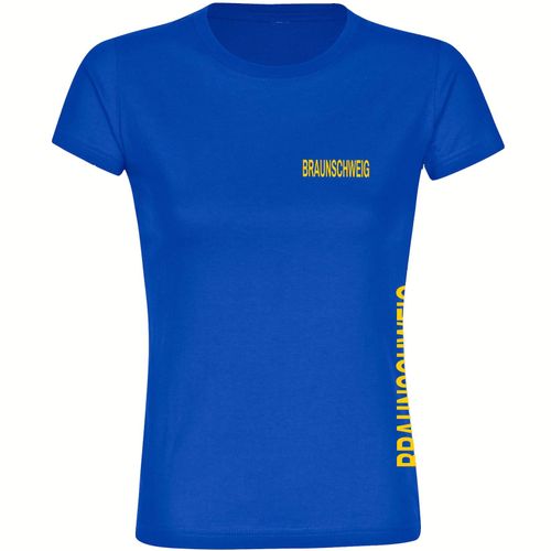 4068859198138 - multifanshop Damen T-Shirt - Braunschweig - Brust & Seite - Druck gelb - Frauen 4068859198138 - multifanshop Damen T-Shirt - Braunschweig - Brust & Seite - Druck gelb - Frauen