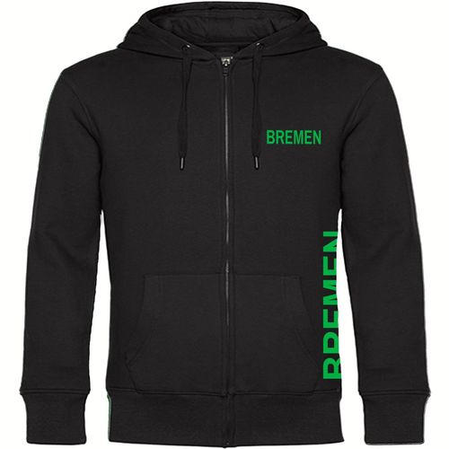 4068859166144 - multifanshop Kapuzen Sweatshirt Jacke - Bremen - Brust & Seite - Druck grün - Sweat 4068859166144 - multifanshop Kapuzen Sweatshirt Jacke - Bremen - Brust & Seite - Druck grün - Sweat