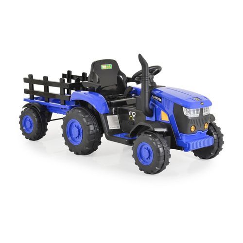 3801005000456 - Kinder Elektrotraktor Rancher mit Anhänger Hupe Licht MP3 Fernbedienung blau 3801005000456 - Kinder Elektrotraktor Rancher mit Anhänger Hupe Licht MP3 Fernbedienung blau