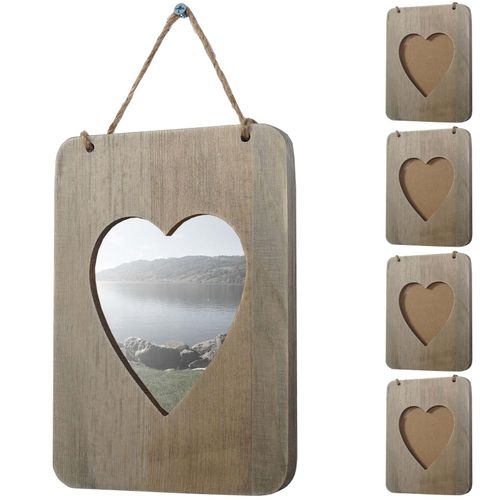 4057651110745 - 5er-Set Bilderrahmen Kranj Fotorahmen Holzrahmen Wand-Rahmen Set Shabby-Look Landhaus Herz 4057651110745 - 5er-Set Bilderrahmen Kranj Fotorahmen Holzrahmen Wand-Rahmen Set Shabby-Look Landhaus Herz