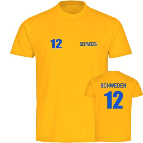 4068859491345 - multifanshop Herren T-Shirt - Schweden - Trikot Nummer 12 - Druck blau - Männer 4068859491345 - multifanshop Herren T-Shirt - Schweden - Trikot Nummer 12 - Druck blau - Männer