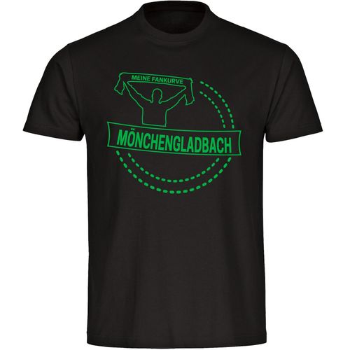 4068859179151 - multifanshop Herren T-Shirt - Mönchengladbach - Meine Fankurve - Druck grün - Männer