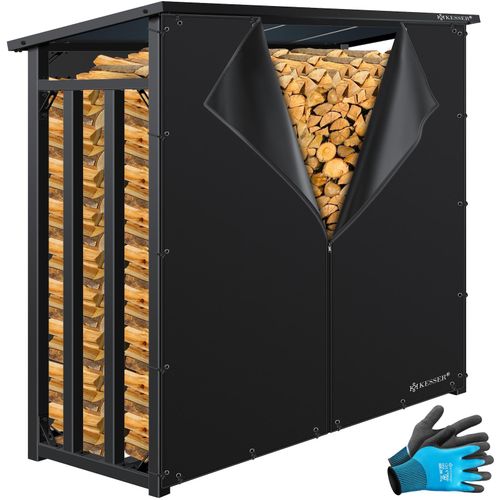 4255598319096 - KESSER® Kaminholzregal Metall 188 x 70 x 185 cm Brennholzregal 33 SRM 23m³ außen Stahlrahmen + Abdeckung & Handschuhe Stapelhilfe Kaminholzlager Wasserdichter Holzlager für Garten Terrasse 4255598319096 - KESSER® Kaminholzregal Metall 188 x 70 x 185 cm Brennholzregal 33 SRM 23m³ außen Stahlrahmen + Abdeckung & Handschuhe Stapelhilfe Kaminholzlager Wasserdichter Holzlager für Garten Terrasse