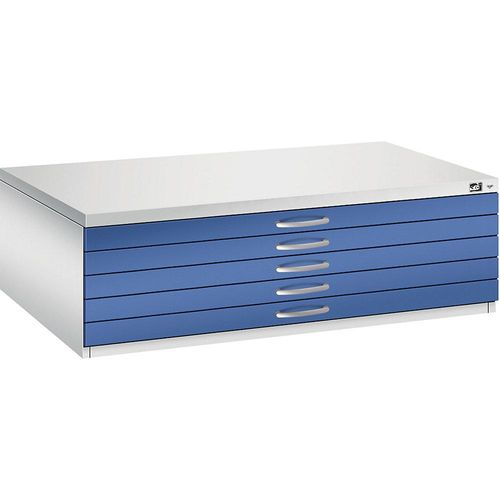 4067521475867 - Zeichnungsschrank DIN A0 5 Schubladen Höhe 420 mm lichtgrau enzianblau C+P 4067521475867 - Zeichnungsschrank DIN A0 5 Schubladen Höhe 420 mm lichtgrau enzianblau C+P