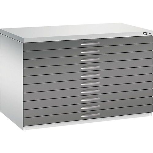 4067521474297 - Zeichnungsschrank DIN A1 10 Schubladen Höhe 760 mm lichtgrau vulkangrau C+P 4067521474297 - Zeichnungsschrank DIN A1 10 Schubladen Höhe 760 mm lichtgrau vulkangrau C+P