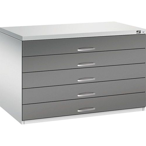 4068427436167 - Zeichnungsschrank DIN A1 5 Schubladen Höhe 760 mm lichtgrau vulkangrau C+P 4068427436167 - Zeichnungsschrank DIN A1 5 Schubladen Höhe 760 mm lichtgrau vulkangrau C+P