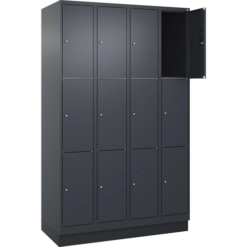 4066681694071 - 3er-Schließfachschrank Classic PLUS 4 Abteile grau B 1200 mm 12 Fächer mit Bodensockel C+P 4066681694071 - 3er-Schließfachschrank Classic PLUS 4 Abteile grau B 1200 mm 12 Fächer mit Bodensockel C+P