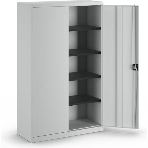 4250633302408 - Flügeltürenschrank BxTxH 1200x500x1950 mm 4 lack Böden 60 kg Traglast Boden ral 7035 lichtgrau 4250633302408 - Flügeltürenschrank BxTxH 1200x500x1950 mm 4 lack Böden 60 kg Traglast Boden ral 7035 lichtgrau