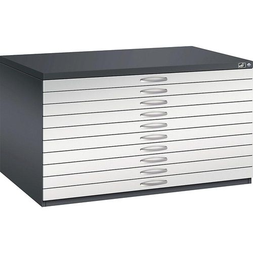 4067521478172 - Zeichnungsschrank DIN A0 10 Schubladen Höhe 760 mm schwarzgrau lichtgrau C+P 4067521478172 - Zeichnungsschrank DIN A0 10 Schubladen Höhe 760 mm schwarzgrau lichtgrau C+P