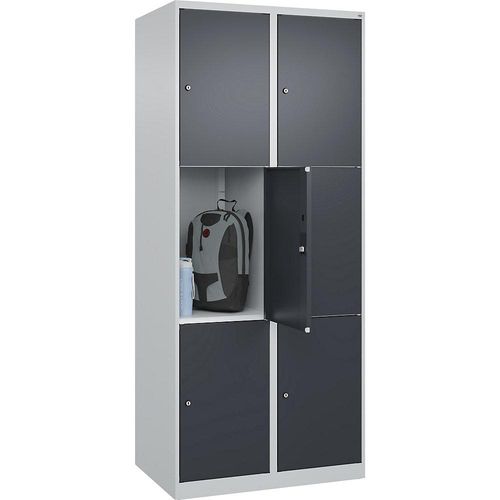 4067521351048 - 3er-Schließfachschrank Classic PLUS 2 Abteile lichtgrau grau B 800 mm 6 Fächer mit Bodengleitern 4067521351048 - 3er-Schließfachschrank Classic PLUS 2 Abteile lichtgrau grau B 800 mm 6 Fächer mit Bodengleitern