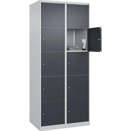 4067521351307 - 5er-Schließfachschrank Classic PLUS 2 Abteile lichtgrau grau B 800 mm 10 Fächer mit Bodengleitern 4067521351307 - 5er-Schließfachschrank Classic PLUS 2 Abteile lichtgrau grau B 800 mm 10 Fächer mit Bodengleitern