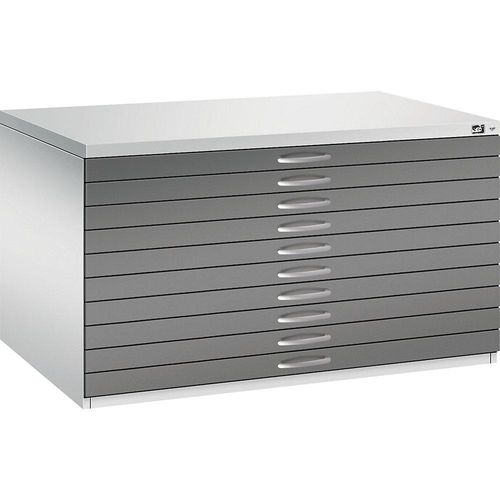 4067521478325 - Zeichnungsschrank DIN A0 10 Schubladen Höhe 760 mm lichtgrau vulkangrau C+P 4067521478325 - Zeichnungsschrank DIN A0 10 Schubladen Höhe 760 mm lichtgrau vulkangrau C+P