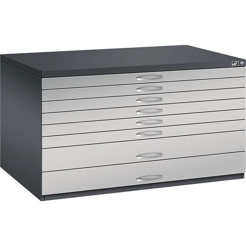 4068192050889 - Zeichnungsschrank DIN A0 8 Schubladen Höhe 760 mm schwarzgrau weißaluminium C+P 4068192050889 - Zeichnungsschrank DIN A0 8 Schubladen Höhe 760 mm schwarzgrau weißaluminium C+P