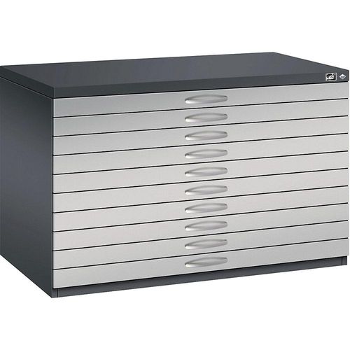 4067521473696 - Zeichnungsschrank DIN A1 10 Schubladen Höhe 760 mm schwarzgrau weißaluminium C+P 4067521473696 - Zeichnungsschrank DIN A1 10 Schubladen Höhe 760 mm schwarzgrau weißaluminium C+P