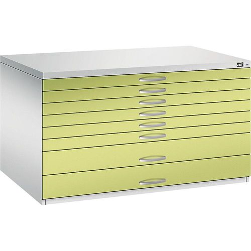 4068192050971 - Zeichnungsschrank DIN A0 8 Schubladen Höhe 760 mm lichtgrau viridingrün C+P 4068192050971 - Zeichnungsschrank DIN A0 8 Schubladen Höhe 760 mm lichtgrau viridingrün C+P