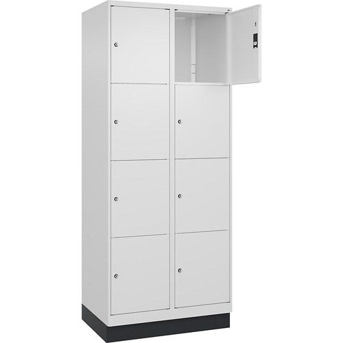 4066681694651 - 4er-Schließfachschrank Classic PLUS 2 Abteile verkehrsweiß B 800 mm 8 Fächer mit Bodensockel C+P 4066681694651 - 4er-Schließfachschrank Classic PLUS 2 Abteile verkehrsweiß B 800 mm 8 Fächer mit Bodensockel C+P