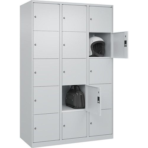 4067521352632 - 5er-Schließfachschrank Classic PLUS 3 Abteile lichtgrau B 1200 mm 15 Fächer mit Bodengleitern C+P 4067521352632 - 5er-Schließfachschrank Classic PLUS 3 Abteile lichtgrau B 1200 mm 15 Fächer mit Bodengleitern C+P