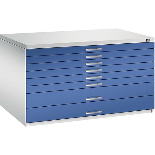 4067521869574 - Zeichnungsschrank DIN A0 8 Schubladen Höhe 760 mm lichtgrau enzianblau C+P 4067521869574 - Zeichnungsschrank DIN A0 8 Schubladen Höhe 760 mm lichtgrau enzianblau C+P