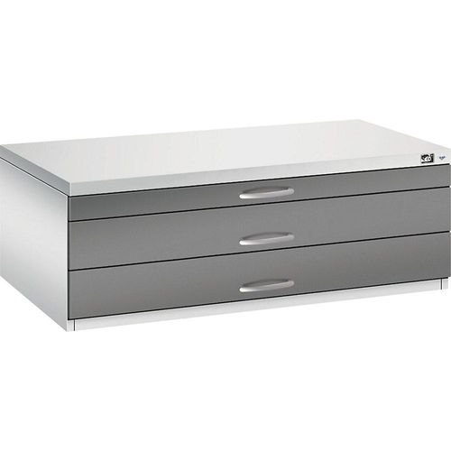 4068192047643 - Zeichnungsschrank DIN A1 3 Schubladen Höhe 420 mm lichtgrau vulkangrau C+P 4068192047643 - Zeichnungsschrank DIN A1 3 Schubladen Höhe 420 mm lichtgrau vulkangrau C+P