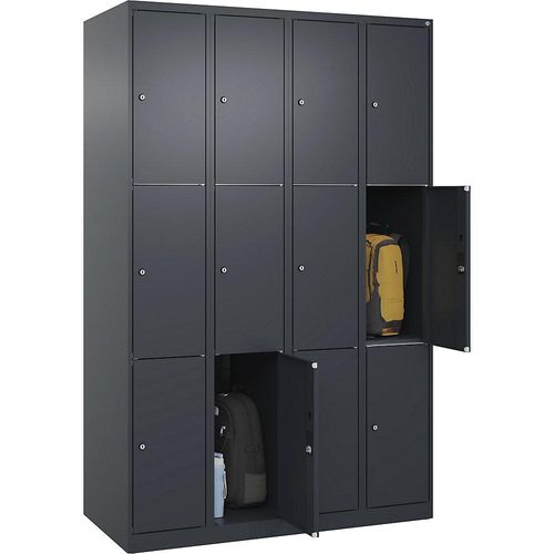 4067521353059 - 3er-Schließfachschrank Classic PLUS 4 Abteile grau B 1200 mm 12 Fächer mit Bodengleitern C+P 4067521353059 - 3er-Schließfachschrank Classic PLUS 4 Abteile grau B 1200 mm 12 Fächer mit Bodengleitern C+P