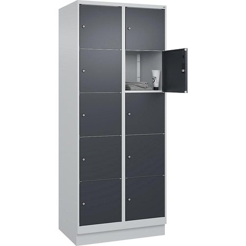 4066681684133 - 5er-Schließfachschrank Classic PLUS 2 Abteile lichtgrau grau B 800 mm 10 Fächer mit Bodensockel C+P 4066681684133 - 5er-Schließfachschrank Classic PLUS 2 Abteile lichtgrau grau B 800 mm 10 Fächer mit Bodensockel C+P