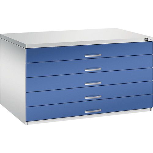 4068427255904 - Zeichnungsschrank DIN A0 5 Schubladen Höhe 760 mm lichtgrau enzianblau C+P 4068427255904 - Zeichnungsschrank DIN A0 5 Schubladen Höhe 760 mm lichtgrau enzianblau C+P