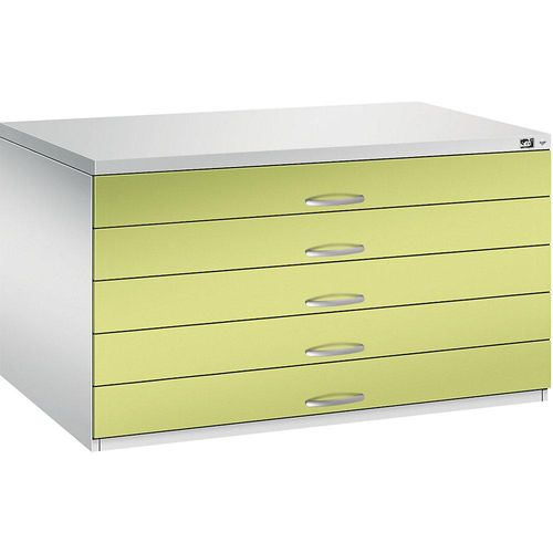 4068427436242 - Zeichnungsschrank DIN A0 5 Schubladen Höhe 760 mm lichtgrau viridingrün C+P 4068427436242 - Zeichnungsschrank DIN A0 5 Schubladen Höhe 760 mm lichtgrau viridingrün C+P