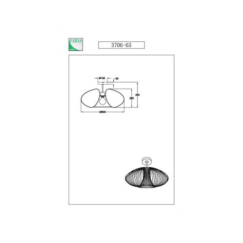 8019282541097 - Fassa Deckenleuchte E27 1X40W Metall Schwarz