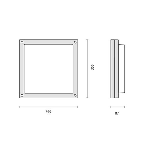 8018367639032 - Performance in Lighting LED-Wandleuchte Bliz Square 40 3000K weiß