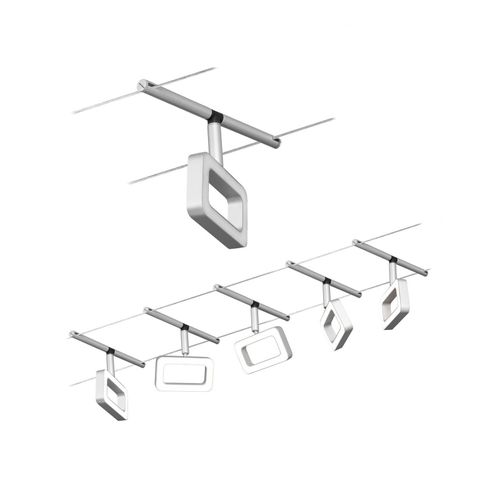 4000870944813 - CorDuo LED Seilsystem Frame Basisset 5x280lm 5x48W 3000K 230 12V Chrom matt Chrom