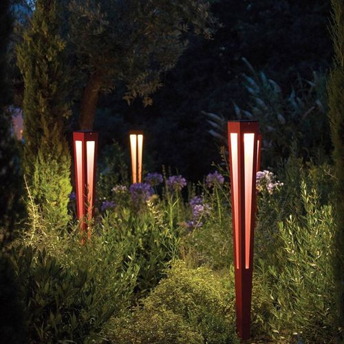 3561615555271 - Les Jardins LED-Solarfackel Tinka mit Sensor 120 cm grau