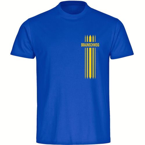 4068859201852 - multifanshop Herren T-Shirt - Braunschweig - Streifen - Druck gelb - Männer 4068859201852 - multifanshop Herren T-Shirt - Braunschweig - Streifen - Druck gelb - Männer
