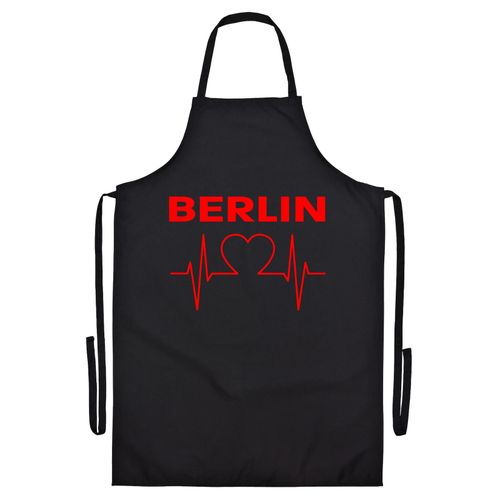 4068859104795 - multifanshop Grillschürze - Berlin rot - Herzschlag - Druck rot - Schürze 4068859104795 - multifanshop Grillschürze - Berlin rot - Herzschlag - Druck rot - Schürze