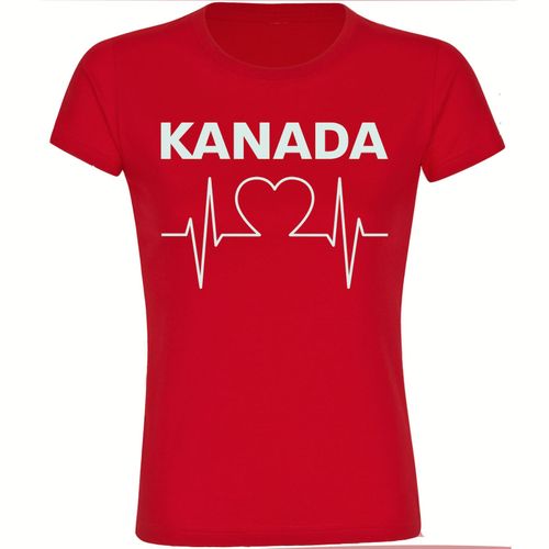 4068859227401 - multifanshop Damen T-Shirt - Kanada - Herzschlag - Druck weiß - Frauen 4068859227401 - multifanshop Damen T-Shirt - Kanada - Herzschlag - Druck weiß - Frauen