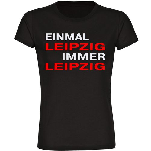 4068859145217 - multifanshop Damen T-Shirt - Leipzig - Einmal Immer - Druck rot - Frauen 4068859145217 - multifanshop Damen T-Shirt - Leipzig - Einmal Immer - Druck rot - Frauen