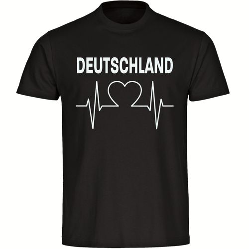 4068859260231 - multifanshop Kinder T-Shirt - Deutschland - Herzschlag - Druck weiß - Kind