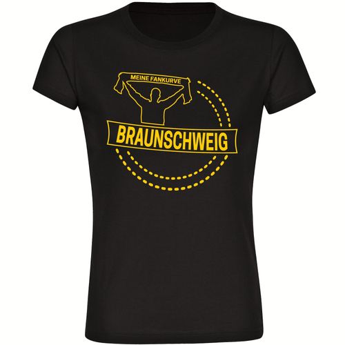 4068859203306 - multifanshop Damen T-Shirt - Braunschweig - Meine Fankurve - Druck gelb - Frauen 4068859203306 - multifanshop Damen T-Shirt - Braunschweig - Meine Fankurve - Druck gelb - Frauen