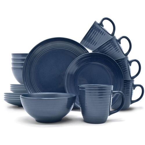 4260238065165 - Echtwerk 16-teiliges Vintage Kombiservice Alicia Modern-Design für 4 Personen Stilvolles dunkelblaues Geschirrset aus Stoneware mit 4 x Speiseteller 4 x Beilagenteller 4 x Schüssel 4 x Teetassen 4260238065165 - Echtwerk 16-teiliges Vintage Kombiservice Alicia Modern-Design für 4 Personen Stilvolles dunkelblaues Geschirrset aus Stoneware mit 4 x Speiseteller 4 x Beilagenteller 4 x Schüssel 4 x Teetassen