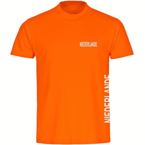 4068859456771 - multifanshop Herren T-Shirt - Niederlande - Brust & Seite - Druck weiß - Männer