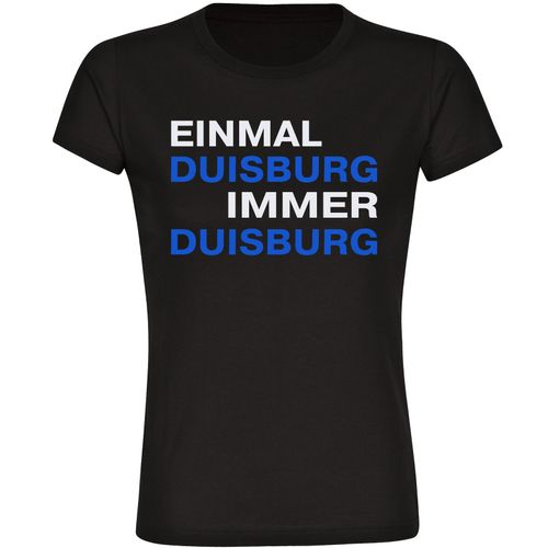 4068859057749 - multifanshop Damen T-Shirt - Duisburg - Einmal Immer - Druck blau - Frauen