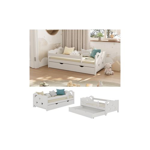 4066731272402 - Livinity Kinderbett Einzelbett Juniorbett Jessica Weiß 140x70 cm modern Kinderzimmer Bett Bettschublade Rausfallschutz 4066731272402 - Livinity Kinderbett Einzelbett Juniorbett Jessica Weiß 140x70 cm modern Kinderzimmer Bett Bettschublade Rausfallschutz