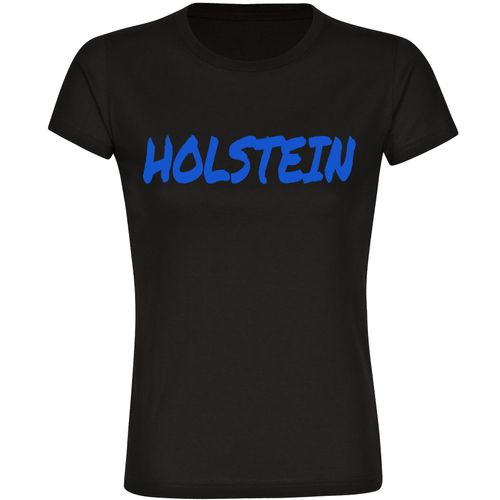 4068859400811 - multifanshop Damen T-Shirt - Holstein - Textmarker - Druck blau - Frauen