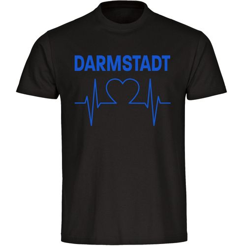 4068859035150 - multifanshop Herren T-Shirt - Darmstadt - Herzschlag - Druck blau - Männer 4068859035150 - multifanshop Herren T-Shirt - Darmstadt - Herzschlag - Druck blau - Männer