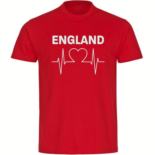 4068859226138 - multifanshop Herren T-Shirt - England - Herzschlag - Druck weiß - Männer