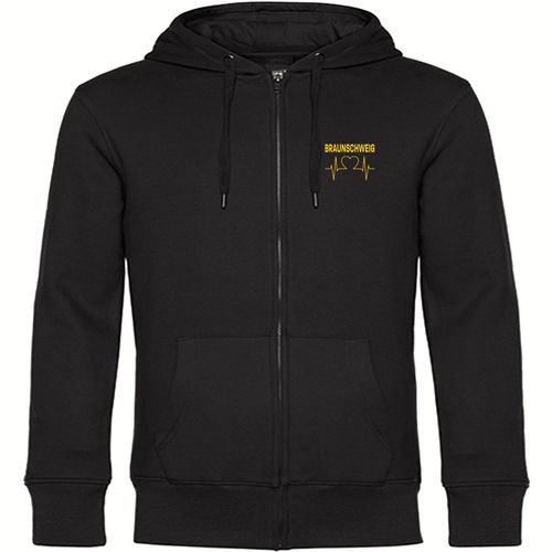 4068859201203 - multifanshop Kapuzen Sweatshirt Jacke - Braunschweig - Herzschlag - Druck gelb - Sweat